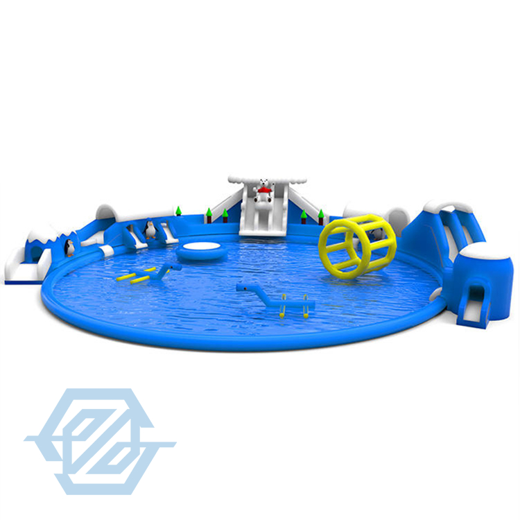 Scivolo gonfiabile con piscine, giochi d'acqua, piscine, parco acquatico gonfiabile