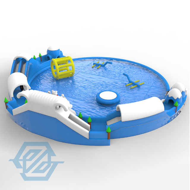 Scivolo gonfiabile con piscine, giochi d'acqua, piscine, parco acquatico gonfiabile