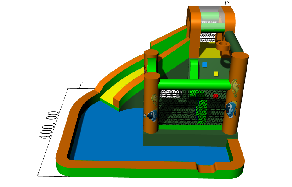 scivolo d'acqua con piscina